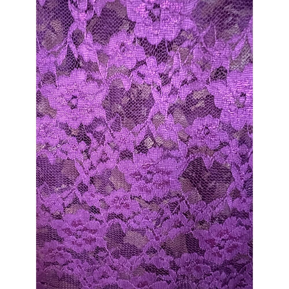 Sexy Sheer Torrid 1X CROP TOP Purple Haze Stretch Lace Festival Festi Blouse NEW - Picture 5 of 13
